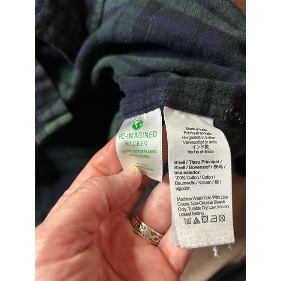 J. Crew XLT Black Watch Plaid Tartan Flannel Gorpcore Workwear Grunge - Picture 6 of 7